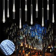 💫 ibaycon 11.8 inch cascading meteor shower raindrop lights: 240 led icicle lights for holiday party decoration - timer & falling rain effect included! logo