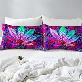 img 1 attached to Marijuana Psychedelic Comforter Botanical Bedspread