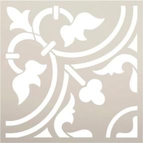 img 1 attached to 🎨 StudioR12 Moroccan Pattern Tile Stencil for DIY Furniture & Floor Painting in Kitchen or Bathroom - Reusable Template, Choice of Size (9 x 9 inch)