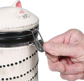 img 2 attached to 🐱 Cute and Practical Ceramic Cat Treat Cookie Jar - Perfect Sealable Kitchen Canister for Feline Lovers