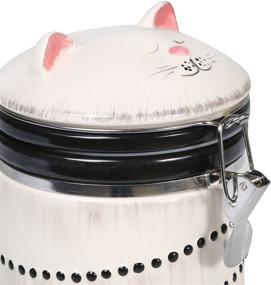 img 3 attached to 🐱 Cute and Practical Ceramic Cat Treat Cookie Jar - Perfect Sealable Kitchen Canister for Feline Lovers