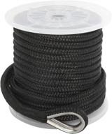 🚀 premium novelbee 3/8" x 100ft nylon double braid anchor line with stainless steel thimble and plastic chuck - ultimate durability and efficiency логотип