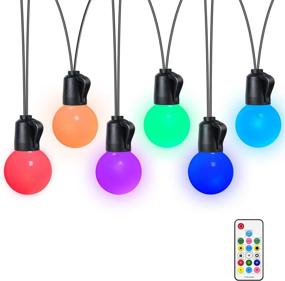 img 4 attached to 🌈 Bebuonlux 48FT Outdoor RGB LED String Lights with 25pcs G40 Dimmable Patio Light - Waterproof, Shatterproof, Linkable Outdoor Lighting for Backyard Cafe Party Garden, Remote Control Included