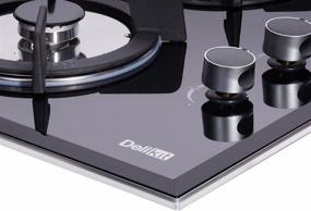 img 1 attached to Deli-kit 30 inch Gas Cooktops: Dual Fuel Sealed 5 Burners, Drop-In Tempered Glass Gas Hob DK157-A01S