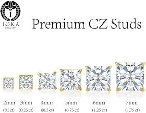 img 1 attached to Ioka Solitaire Princess Zirconia Earrings