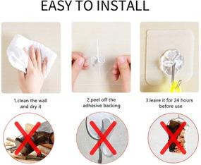 img 1 attached to Pairs Remote Waterproof Adhesive Hooks Reusable Practical 3M Multipurpose