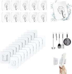 img 4 attached to Pairs Remote Waterproof Adhesive Hooks Reusable Practical 3M Multipurpose