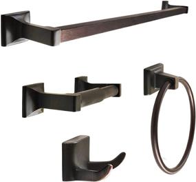 img 4 attached to 🛀 SENTO CELLAR Classic Bathroom Accessories Set in Oil-Rubbed Bronze - Wall Mounted Heavy Duty Metal Bath Hardware Set with Robe Hook, Standard Toilet Paper Holder, Towel Ring, and 24” Towel Bar (4-Piece)