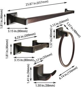 img 3 attached to 🛀 SENTO CELLAR Classic Bathroom Accessories Set in Oil-Rubbed Bronze - Wall Mounted Heavy Duty Metal Bath Hardware Set with Robe Hook, Standard Toilet Paper Holder, Towel Ring, and 24” Towel Bar (4-Piece)