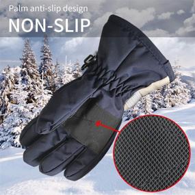 img 1 attached to 🧤 Зимняя защита флисовые водонепроницаемые перчатки для мальчиков - идеальные аксессуары для холодной погоды