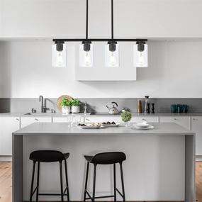 img 1 attached to TODOLUZ 4 Light Black Kitchen Island Lighting: Elegant and Stylish Ceiling Pendants for Modern Kitchen Island and Dining Room Décor