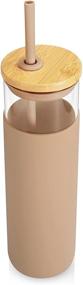 img 3 attached to 28oz Glass Tumbler with Straw, Silicone Protective Sleeve, and Bamboo Lid - BPA-Free