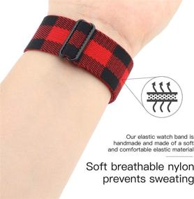 img 2 attached to WONMILLE Adjustable Elastic Band for Fitbit Versa 3/Sense - Stylish and Comfortable Nylon Sport Strap for Women and Girls