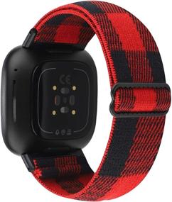img 4 attached to WONMILLE Adjustable Elastic Band for Fitbit Versa 3/Sense - Stylish and Comfortable Nylon Sport Strap for Women and Girls