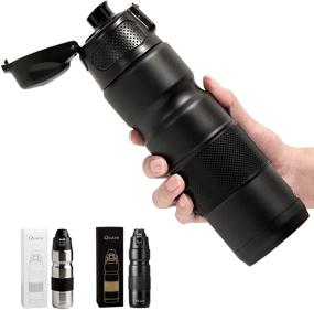 img 4 attached to ☕️ Quatii Stainless Steel Vacuum Insulated Water Bottles: Sweat-Free Flask with Leak-Proof Lid – Keep Beverages Hot and Cold – Travel Coffee Mug 17 oz (Matte Black)