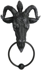 img 1 attached to 🐐 Baphomet Head Lucifer Satanic Demon Goat of Mendes Pagan Occult Door Knocker: Halloween Decor Figurine 9 Inch Tall - Darkly Intriguing Goth Décor