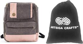 img 4 attached to We R Memory Keepers Crafter's Backpack Pink 1-Pack and Artsiga Crafts Small Project Bag Bundle - Organize and Carry Your Crafting Essentials in Style!