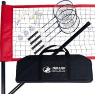 portable outdoor badminton net system: park & sun sports' sport series - includes carrying bag and accessories логотип