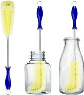 🧼 flexible long bottle brush cleaner - ultimate tool for cleaning water bottles, cups, tumblers, and wine stemware - 16 inches logo