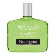 neutrogena soothing & calming healthy scalp shampoo with tea tree oil - ph-balanced, paraben-free & phthalate-free, moisturizes dry scalp & hair, safe for color-treated hair, 12oz logo