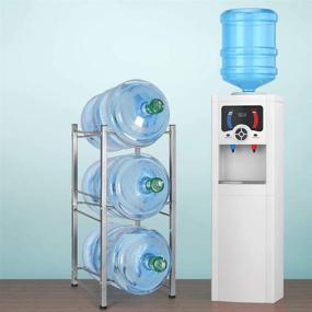 img 1 attached to 🏢 Maximize Space and Organization with our Silver 3-Tier Water Cooler Jug Rack – Perfect for Home, Office, and Kitchen Storage