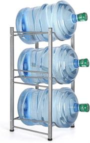 img 4 attached to 🏢 Maximize Space and Organization with our Silver 3-Tier Water Cooler Jug Rack – Perfect for Home, Office, and Kitchen Storage