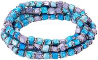 💎 richera five rows stretchable turquoise bracelet: resplendent silver metal accents logo