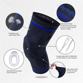 img 2 attached to Premium Knee Brace 2 Pack - Enhanced Support for Men & Women with Patella Gel Pads & Side Stabilizers - Medical Grade Knee Protector for Running, Meniscus Tear, ACL, Arthritis & Joint Pain Relief