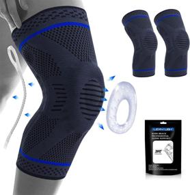 img 4 attached to Premium Knee Brace 2 Pack - Enhanced Support for Men & Women with Patella Gel Pads & Side Stabilizers - Medical Grade Knee Protector for Running, Meniscus Tear, ACL, Arthritis & Joint Pain Relief