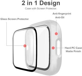 img 2 attached to Protective Case and Screen Protector for Fitbit Versa 2 White - Anti-Scratch Matte Cover with Shockproof Design