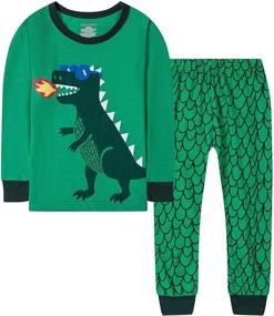 img 2 attached to Tkala Boys Long Dinosaur Pajamas: 100% Cotton Winter Sleepwear Set for Little Kids (2-12 Years)