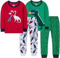 tkala boys long dinosaur pajamas: 100% cotton winter sleepwear set for little kids (2-12 years) logo