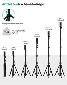 img 3 attached to 📸 TECELKS 64'' Расширяемый телефонный тренога с держателем для телефона, пультом дистанционного управления - идеально подходит для селфи, видеозаписи и блоггинга - совместим с экшн-камерой/зеркальной камерой.