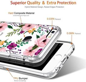 img 1 attached to GiiKa Floral iPhone 6 6s Case with Screen Protector – Protective Clear Heavy Duty Case 🌸 for Girls and Women – Shockproof Hard PC Case with Slim TPU Bumper – Small Flowers Design