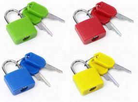 img 2 attached to 🔒 Pengxiaomei 4Pcs Suitcase Lock: 4 Colors Mini Padlock with Key for Schoolbag, Backpack, and Luggage Security
