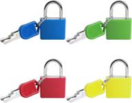 🔒 pengxiaomei 4pcs suitcase lock: 4 colors mini padlock with key for schoolbag, backpack, and luggage security logo