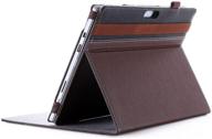 📚 premium folio cover case for microsoft surface pro 7/6/2017/4/lte/3 - compatible with type cover keyboard - brown logo