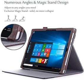 img 3 attached to 📚 Premium Folio Cover Case for Microsoft Surface Pro 7/6/2017/4/LTE/3 - Compatible with Type Cover Keyboard - Brown