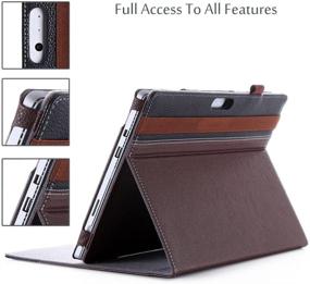 img 2 attached to 📚 Premium Folio Cover Case for Microsoft Surface Pro 7/6/2017/4/LTE/3 - Compatible with Type Cover Keyboard - Brown