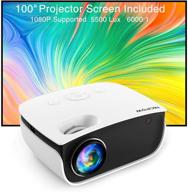 enhance your cinematic experience with video projector,nic pow 5500 l mini projector + 100inch screen - 1080p, 240”supported. perfect for outdoor movie nights! compatible with fire tv stick, ps4, hdmi, av & smartphone logo