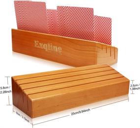 img 1 attached to 🃏 Exqline Wooden Card Holder Tray Racks Organizer Set of 2 - Ideal for Kids, Seniors & Adults - 9.84In x 3.1Inch - Latest Version - Portable for Bridge, Canasta, UNO Card Playing