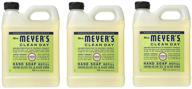 🍋 жидкое мыло для рук на основе лимона и вербены mrs. meyer's clean day - пополнение - набор из 3-х, 33 унции логотип