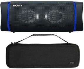 img 4 attached to 🔊 Мощная беспроводная колонка Sony SRSXB33 Extra BASS с Bluetooth в комплекте: Черное издание с жестким чехлом для путешествий и хранения Knox Gear (2 предмета включены)