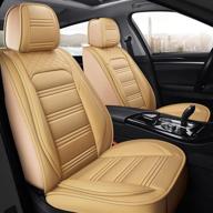 🚗 vavolo full set waterproof beige leather car seat covers for cars - universal fit for sedan, suv, and truck logo