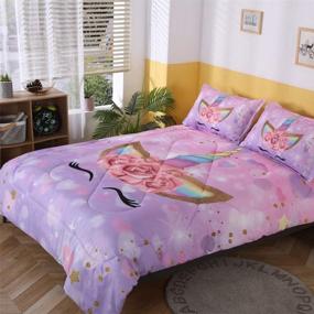 img 3 attached to 🦄 ADASMILE A & S Magical Unicorn Ultra Soft Girls Comforter Set Pink Twin Size Microfiber