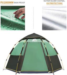 img 2 attached to 🏕️ Hewolf Waterproof Instant Camping Tent - 2-3 Person Easy Quick Setup Dome Family Tents for Camping, Dual Layer Flysheet Convertible to Pop-up Sun Shade