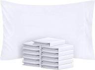 🛏️ utopia bedding cotton blend pillowcases queen size - 12 pack - t-180 bulk pillowcase set - premium quality pillow covers 20 x 30 (queen, white) logo