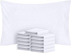 img 4 attached to 🛏️ Utopia Bedding Cotton Blend Pillowcases Queen Size - 12 Pack - T-180 Bulk Pillowcase Set - Premium Quality Pillow Covers 20 X 30 (Queen, White)