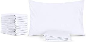 img 2 attached to 🛏️ Utopia Bedding Cotton Blend Pillowcases Queen Size - 12 Pack - T-180 Bulk Pillowcase Set - Premium Quality Pillow Covers 20 X 30 (Queen, White)