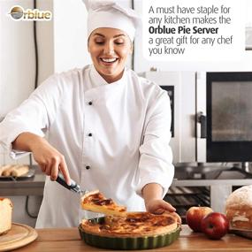 img 1 attached to 🍰 ORBLUE Pie Server: Serrated on Both Sides, Stainless Steel, Ideal for Right or Left Handed Chef - Essential Kitchen Tool for Flawless Cake Cutting and Serving